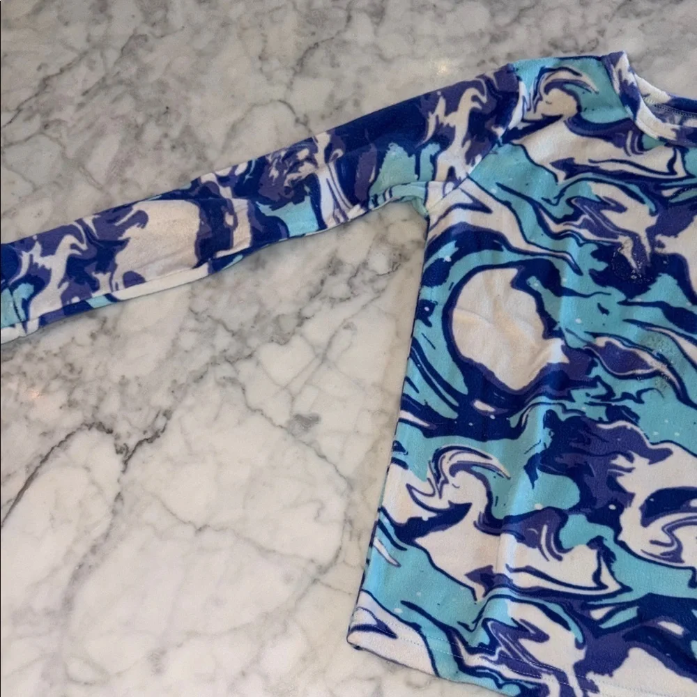 Cat & Jack Blue and White Swirl fleece Pajama Set